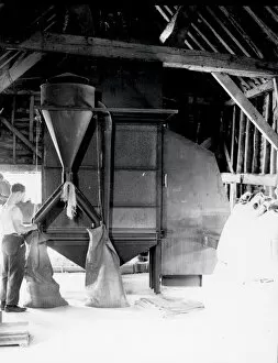 Images Dated 13th April 2015: Grain Dryer at work. Warnham & Eartham - August 1943
