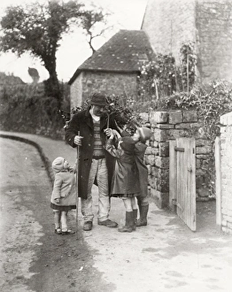 Grandad bringing home the holly on Christmas Eve