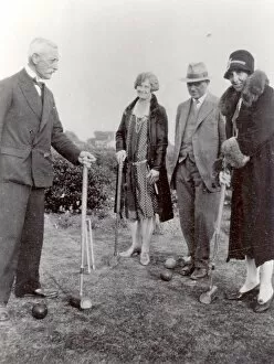 People Collection: Group of people playing croquet, c1902s
