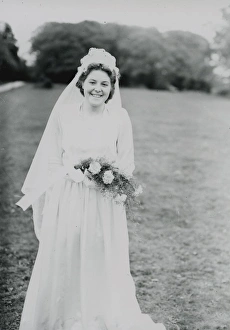 Wedding Prints: Happy Bride at Ebernoe, Sussex in the 1940s