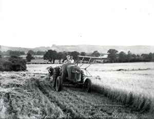 Farmer Prints: Harvesting barley at Ducton Common Farm
