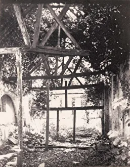 Interior of the ruined church at Treyford, 1905