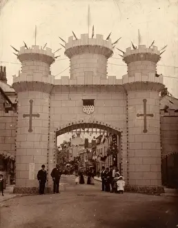 Victorian Prints: Jubilee Arch, South Gate, Chichester, 22 June 1897