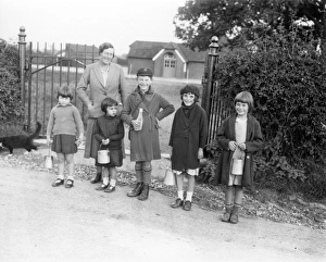 Boys Prints: Judge at London Dairy Show with children