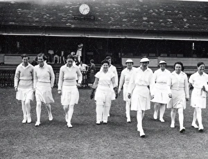 1930s Prints: Ladies Cricket Match - Sussex v Middlesex at Horsham - May 1938