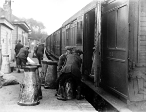 Loading the milk churns, May 1923