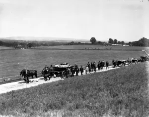 Cart Prints: A Lords Funeral at Graffham Church, August 1935