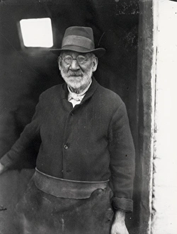 Glasses Prints: Old blacksmith from Fishbourne, West Sussex, March 1934