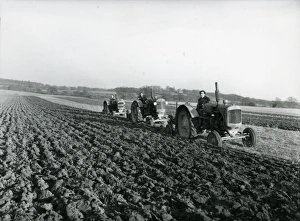 Ploughing for barley at Crawford Farm, Balls Cross