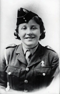 Military Prints: Portrait of an Auxiliary Territorial Service young woman - about 1944