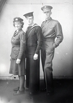 Portrait of three friends in uniform - April 1944
