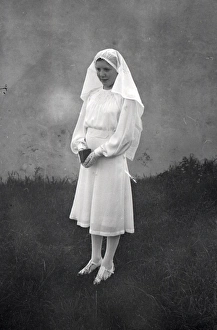 Portrait of young girl ready for her confirmation - May 1939 Portrait of young girl ready for her confirmation - May 1939