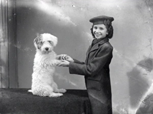 Clothing Prints: Portrait of a young woman with her dog - 27 November 1943