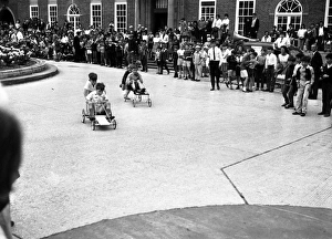 Competition Prints: Pram race outside County Hall, Chichester, 1960s