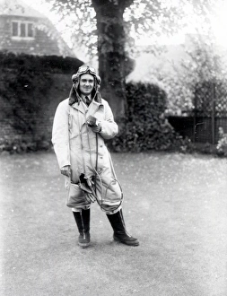 Military Prints: R. A. F. man in flying gear - about 1942