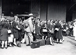 Girls Prints: Refugees preparing to leave in World War Two