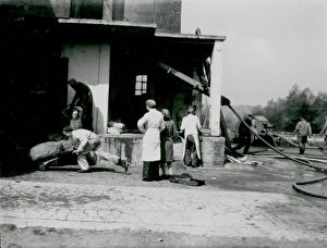 Fire Prints: Rescuing items from a fire at Coultershaw Mill, Petworth, 16 May 1946