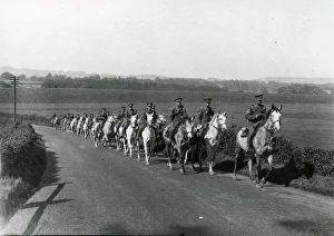 Royal Scots riding up Duncton Hill, August 1936