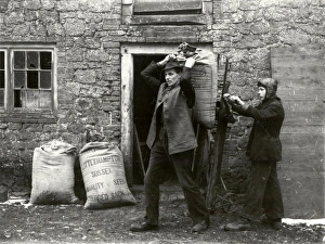 Sack lifting at Halfway Bridge Lodsworth - January 1946