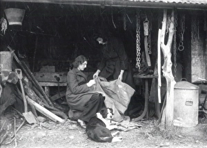 Sack mending at Upperton - December 1946