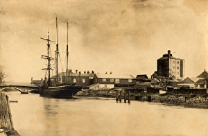 1890s Prints: Sailing boat on the River Arun at Arundel, 18 April 1892