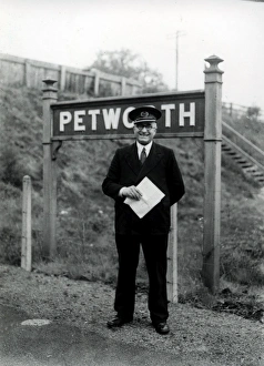 Station Master at Petworth Station, May 1946 Station Master at Petworth Station, May 1946