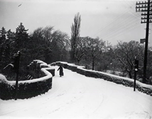 Wall Prints: Stopham Bridge in the snow - about 1938