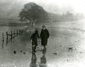 Boys Prints: Testing the ice for ice skating