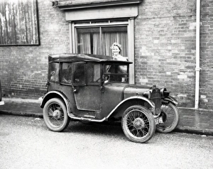 Vintage car parked in Horsham - February 1943